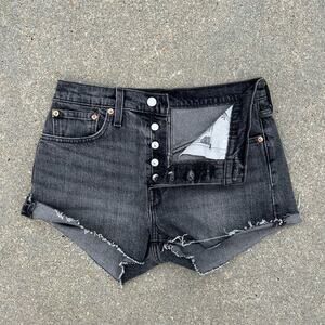 Levi’s 501 button fly cut off festival Jean shorts black 27